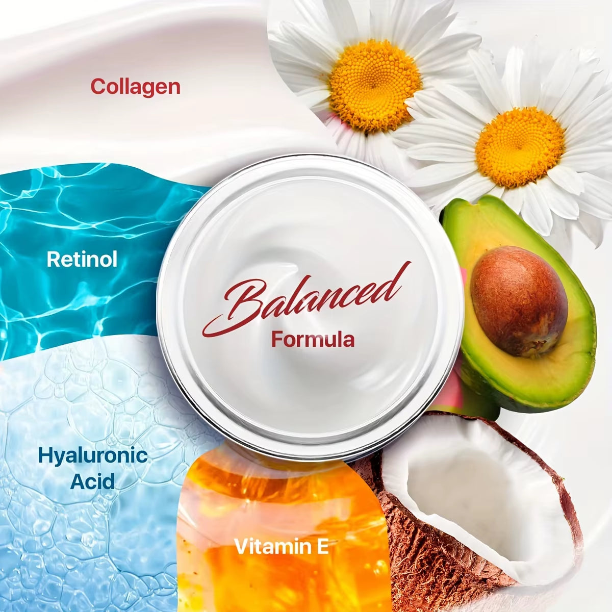 Collagen Cream for Face with Retinol and Hyaluronic Acid, Day Night Collagen anti Aging Skincare Facial Moisturizer
